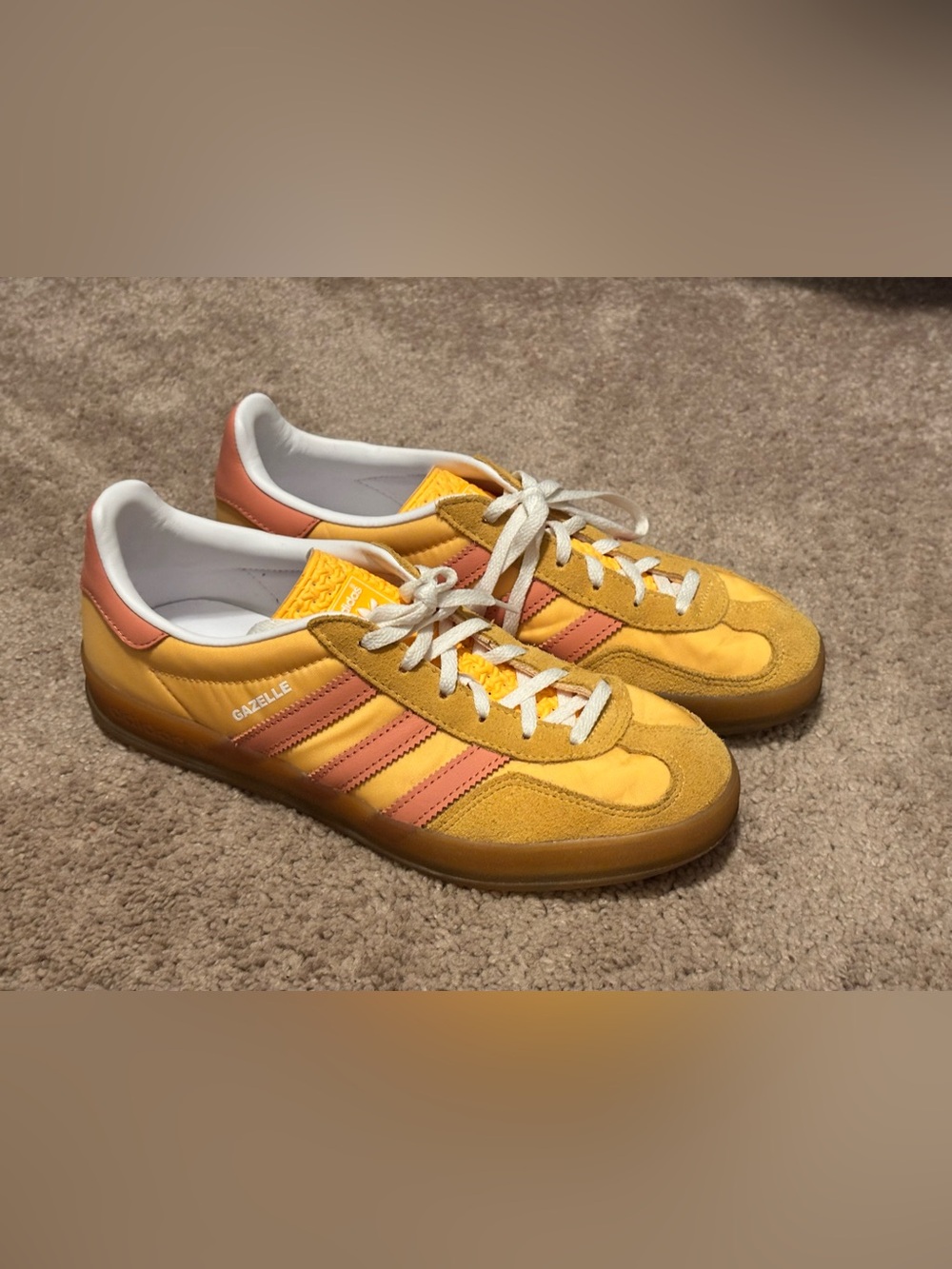 adidas Gazelle Women's Yellow and Pink Suede/Leather Sneakers